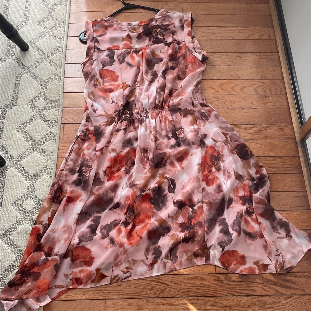 Simply Vera Vera Wang Pink and Brown High Low Dress - Picture 3 of 3